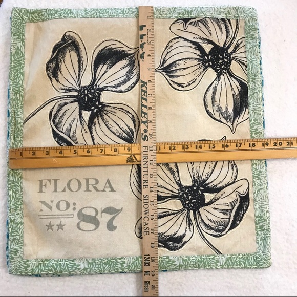 Floral Screen Print Pillow Covers Set Batik Canvas Home Décor Nature Pillowcases - Picture 3 of 16